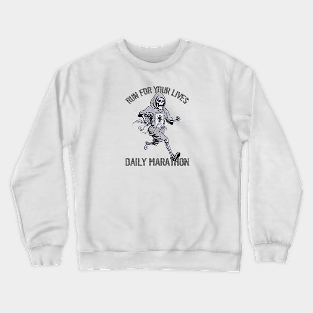 Grim Reaper's Marathon Mayhem Crewneck Sweatshirt by kingkongmatsing